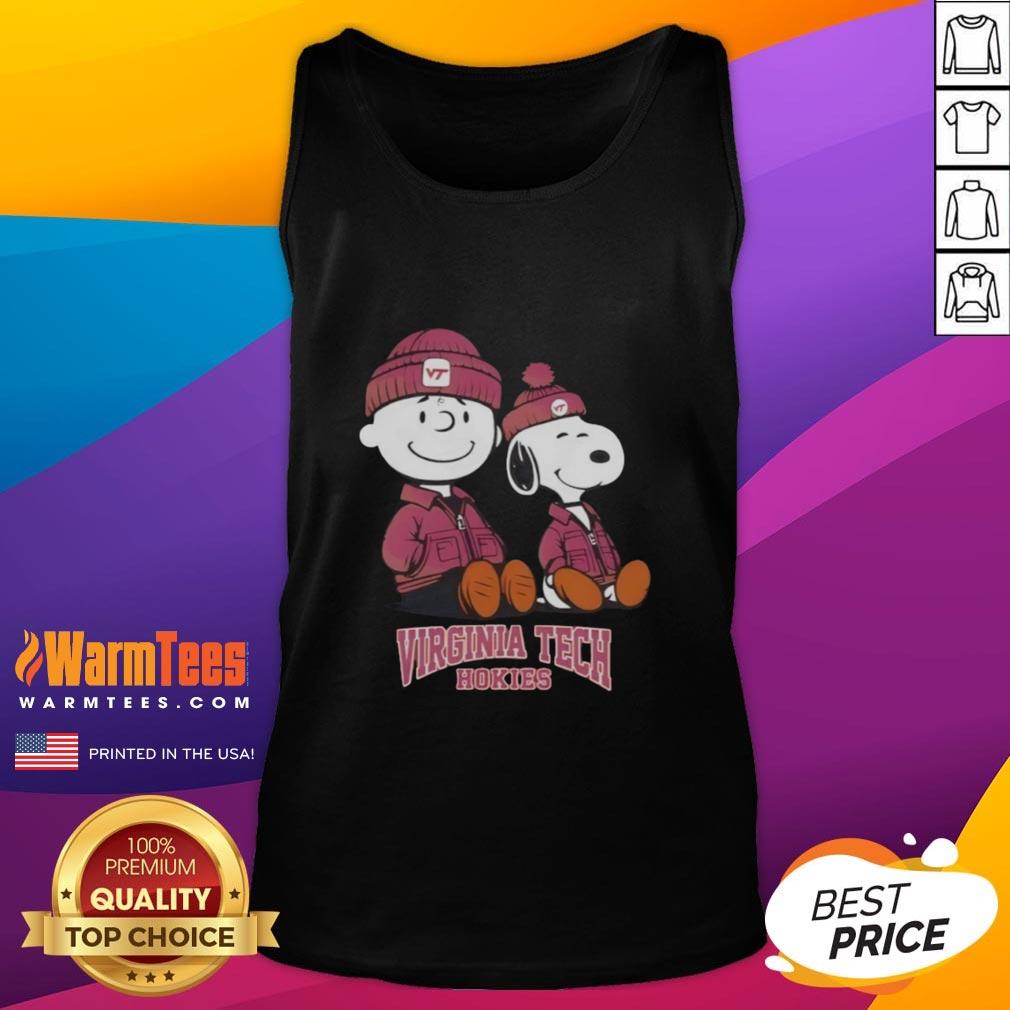 Premium Virginia Tech Hokies X Snoopy and Charlie Brown tank top, featuring vibrant graphics and a stylish design.