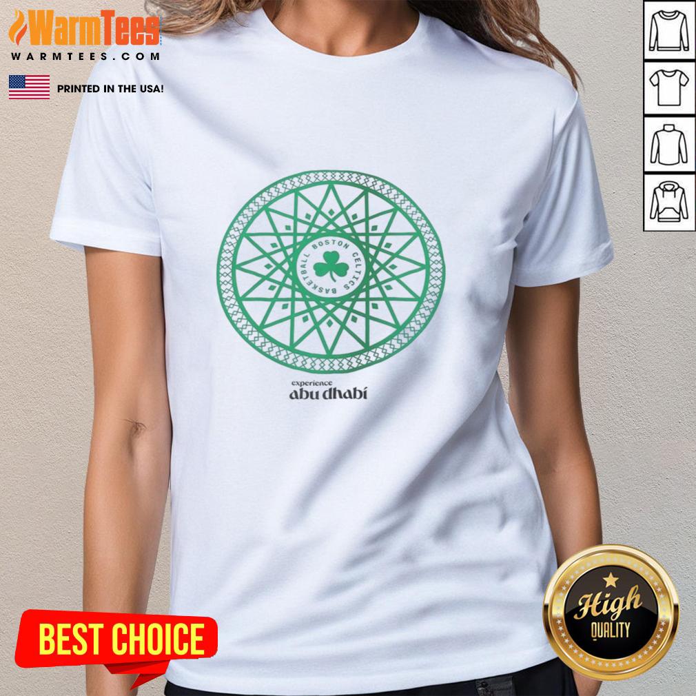 Pretty Boston Celtics basketball ladies tee in Abu Dhabi, featuring vibrant team colors and stylish design for fans.