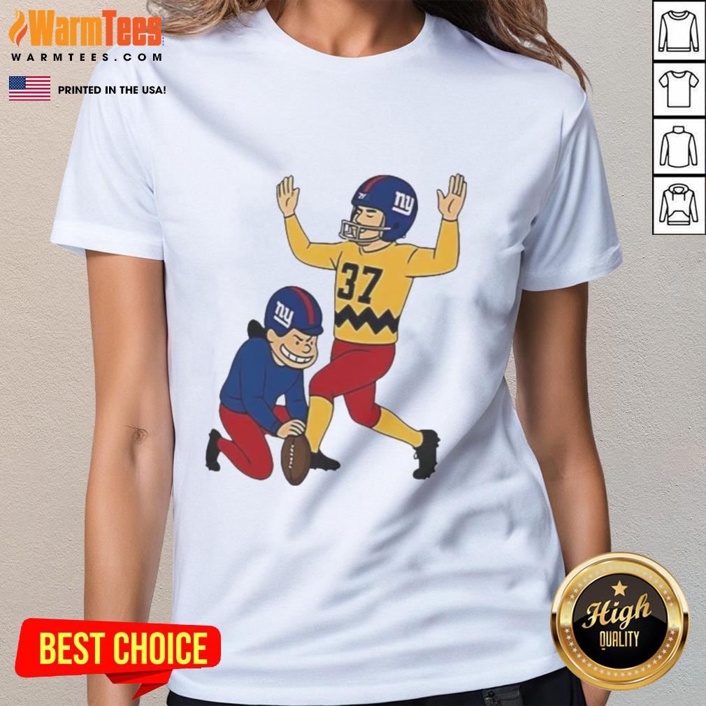 Alt Text: Pretty Younghoe Koo Charlie Brown Giants kicker miss meme on a ladies tee, showcasing a humorous football moment.