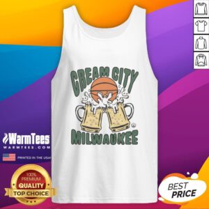 Alt Text: Stylish Top Cream City Milwaukee tank top featuring vibrant design, perfect for summer wear and Milwaukee pride.