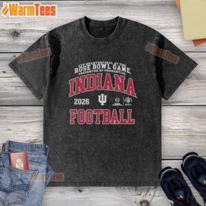 2026 Rose Bowl Game: Indiana Hoosiers CFP Quarterfinal washed t-shirt featuring team logo and vibrant colors.