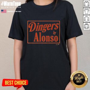 Top Pete Alonso Baltimore Dingers sign on a ladies tee, showcasing team spirit and fan pride in vibrant colors.