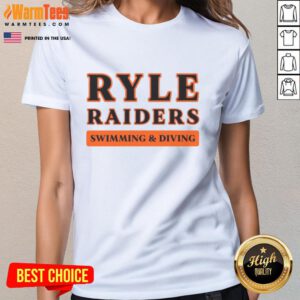 Alt Text: Top Ryle Raiders Swimming & Diving Ladies Tee featuring team logo and stylish design for swimmers and supporters.