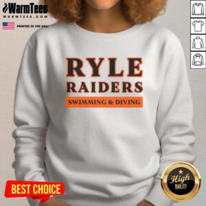 Top Ryle Raiders Swimming Diving Sweatshirt in navy blue featuring the team logo and sporty design for swim fans.