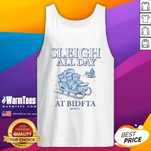 Stylish BidFTA tank top featuring 'Top Sleigh All Day' design, perfect for holiday cheer and festive wear.