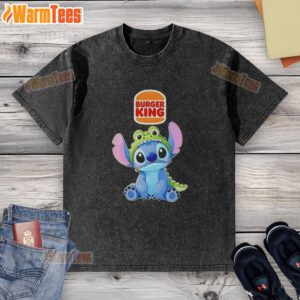 Top Stitch Cosplay Crocodile X Burger King washed t-shirt featuring vibrant graphics and comfortable fit for fans.