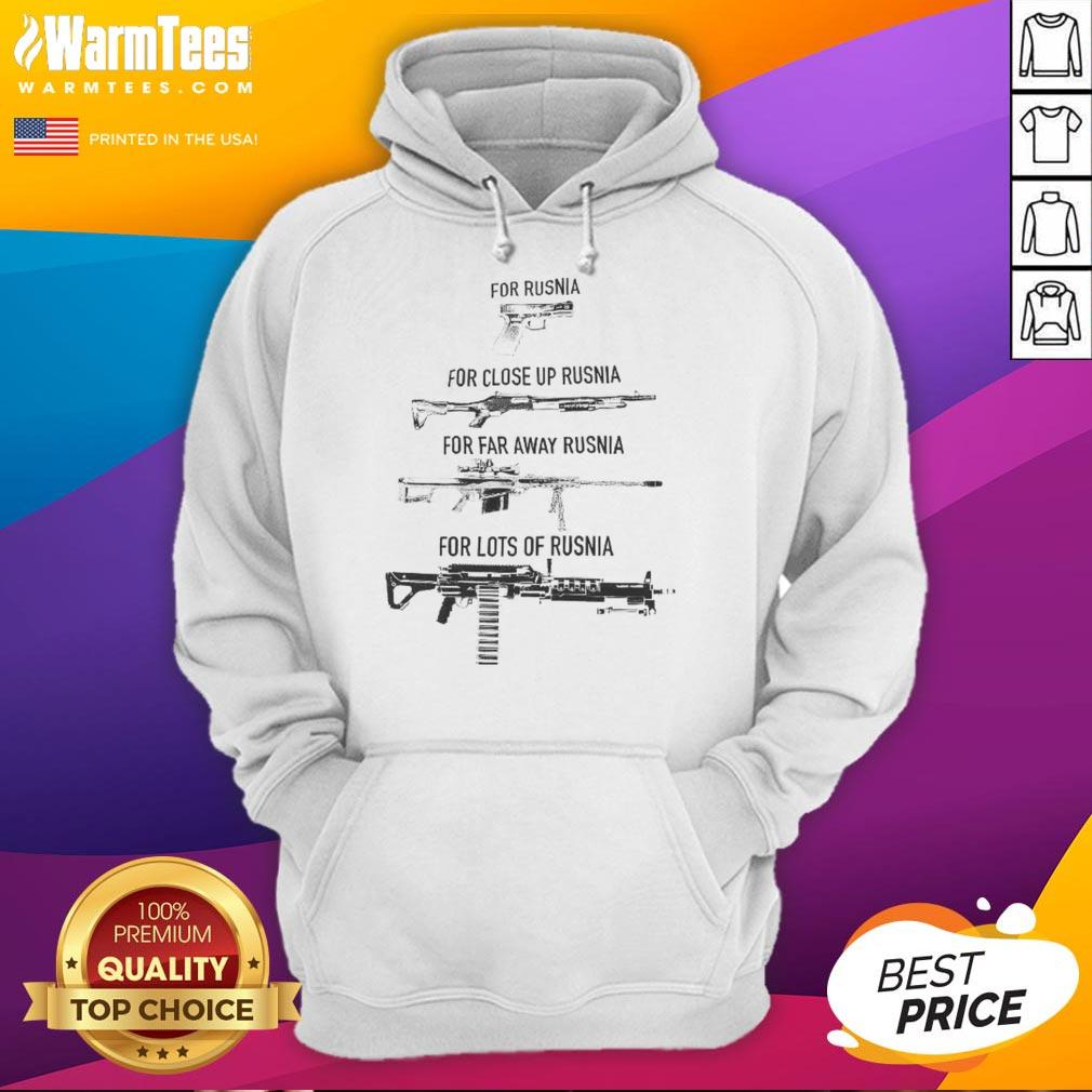 Awesome hoodie featuring a unique gun design, perfect for fans of Rusnia, ideal for close-up and far-away wear.