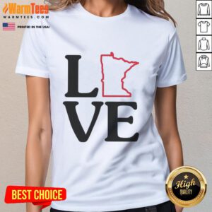 Awesome Love Minnesota Outline Ladies Tee featuring a stylish design celebrating Minnesota pride and love.