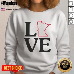 Awesome Love Minnesota Outline Sweatshirt featuring a stylish design perfect for Minnesota pride and casual wear.