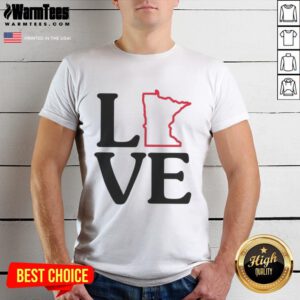 Awesome Love Minnesota Outline T-Shirt featuring a stylish graphic of Minnesota's outline and heart design.