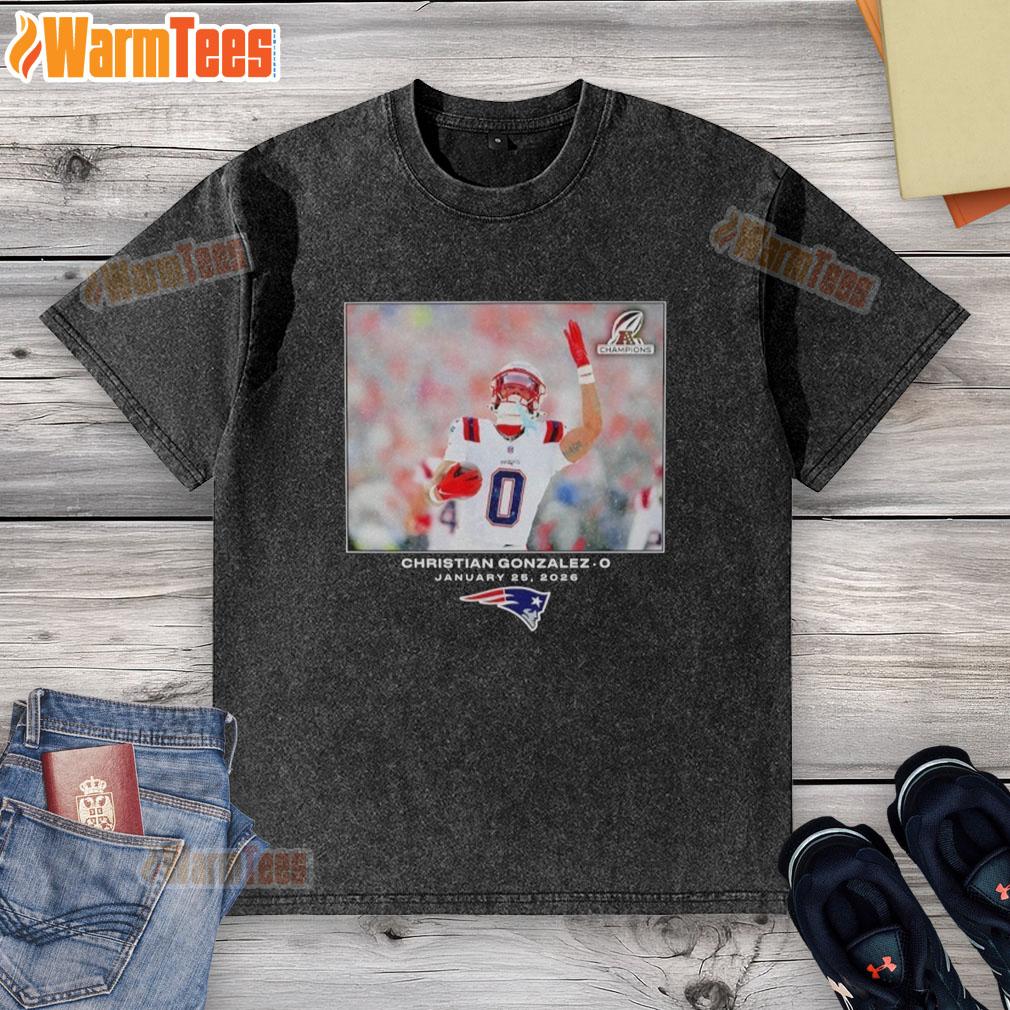Awesome New England Patriots Christian Gonzalez NFL Flash Features Week 21 washed t-shirt in vibrant colors.