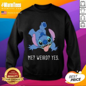 Awesome Stitch Me Weird Yes cartoon sweatshirt featuring a colorful design and playful graphics for casual wear.