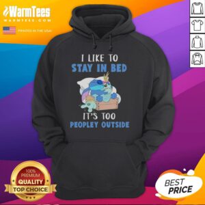Cozy hoodie featuring 'I Like To Stay In Bed' stitch design, perfect for lounging and staying warm indoors.