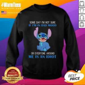 Awesome Stitch sweatshirt featuring a humorous quote about mood and frustration, perfect for casual wear.