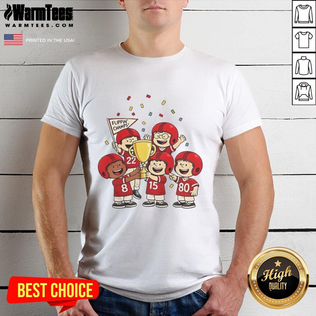 Funny The Peanuts Flippin' Champs T-Shirt featuring iconic characters in a playful design, perfect for Peanuts fans.