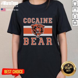 Good Cocaine Bear Chicago Bears ladies tee featuring a fun graphic design, perfect for fans and casual wear.