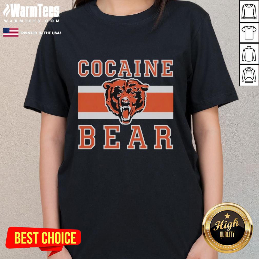Good Cocaine Bear Chicago Bears ladies tee featuring a fun graphic design, perfect for fans and casual wear.