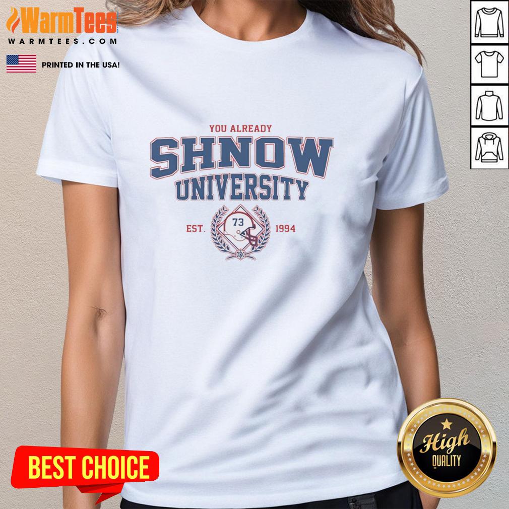 Good Dion Dawkins You Already Shnow University Buffalo Bills Football tee for ladies, established 1994.