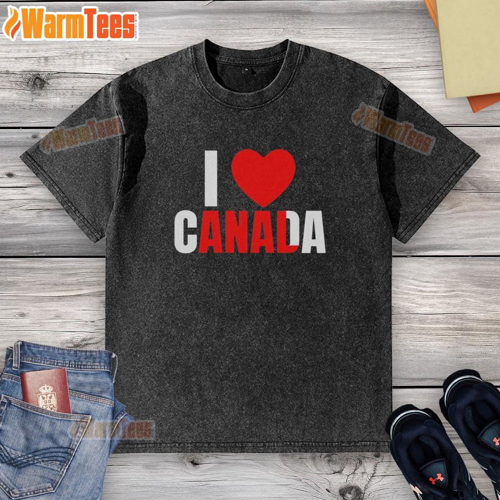 Good I Love Canada Anal Washed T-Shirt featuring a vibrant design, perfect for showcasing Canadian pride and style.
