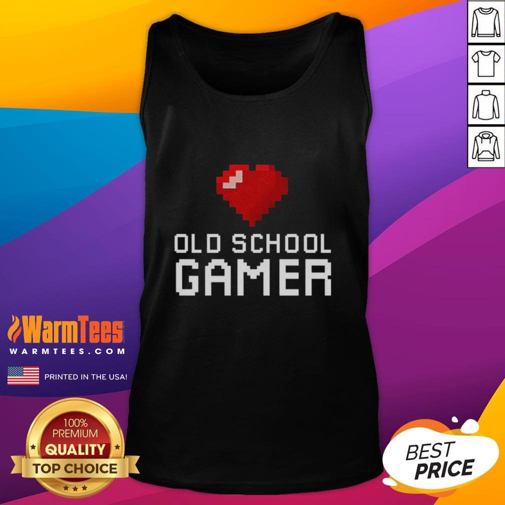 Alt Text: Good Old School Gamer Heart Tank Top featuring retro gaming graphics in a stylish design for gaming enthusiasts.
