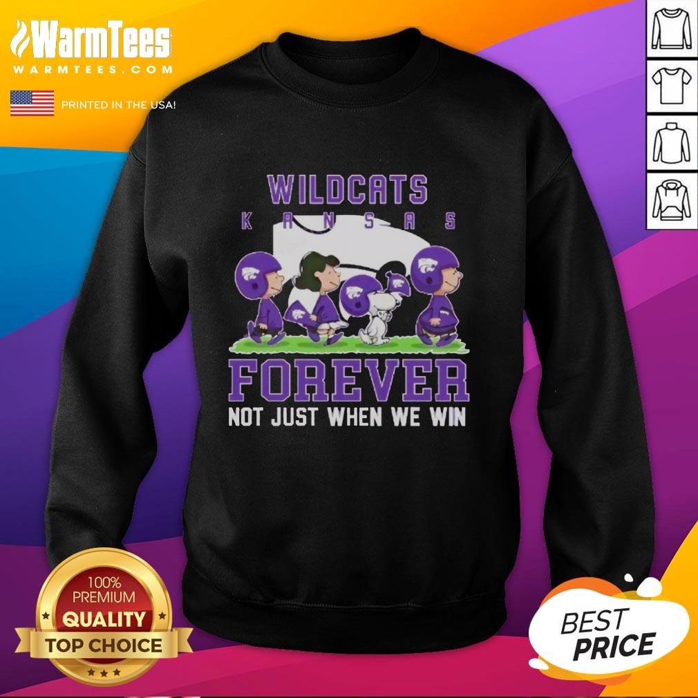 Good Peanuts Kansas State Wildcats Forever sweatshirt featuring team colors and logo, perfect for loyal fans.