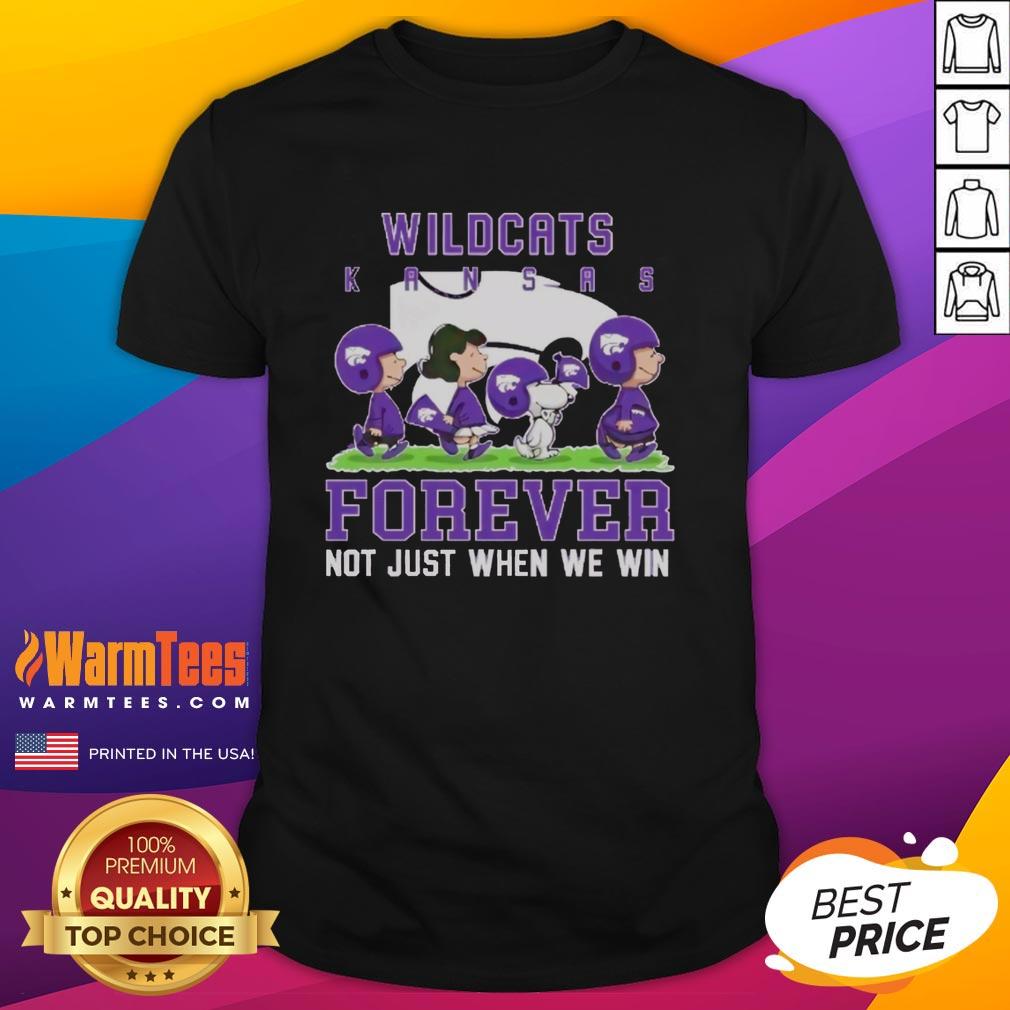 Good Peanuts Kansas State Wildcats Forever T-Shirt featuring bold graphics, perfect for loyal fans anytime, not just during wins.