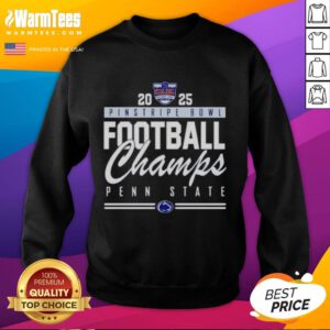 Penn State Nittany Lions Pinstripe Bowl Champions 2025 sweatshirt featuring team colors and logo, perfect for fans.