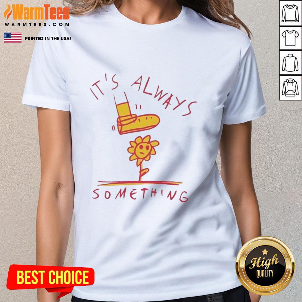 Good Sun Flower graphic on a ladies tee, featuring a cheerful design perfect for casual summer wear.