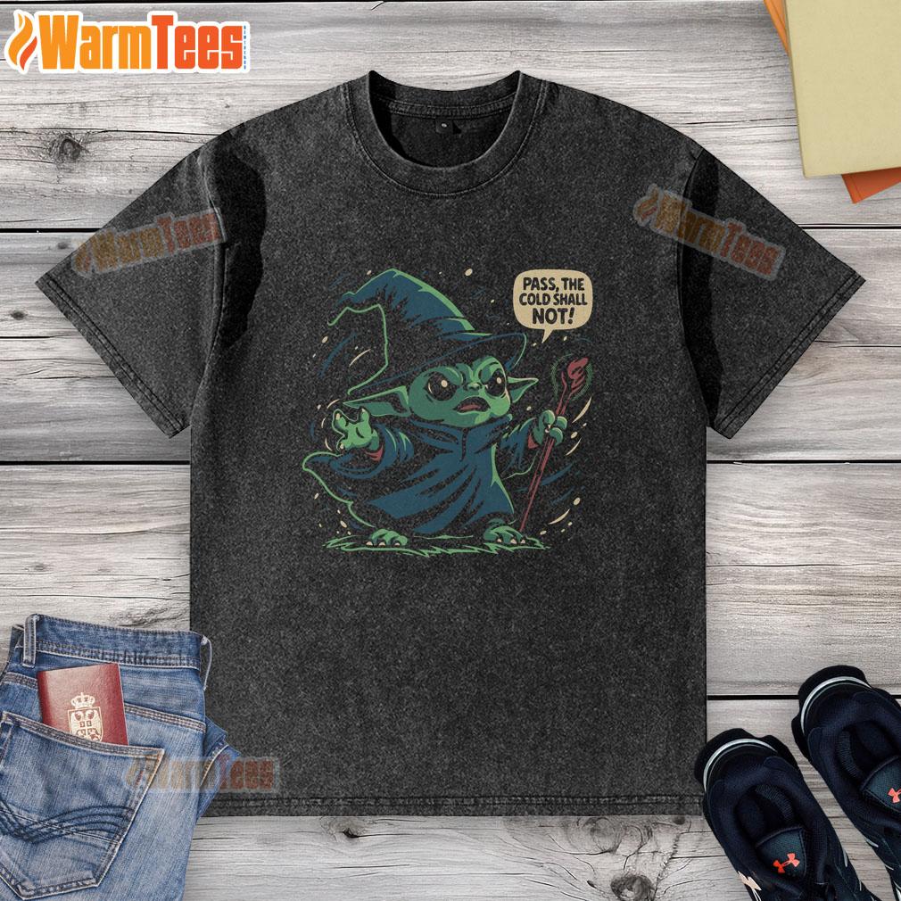Good-The-Cold-Shall-Not-Pass washed t-shirt featuring a bold graphic design, perfect for casual wear and winter style.