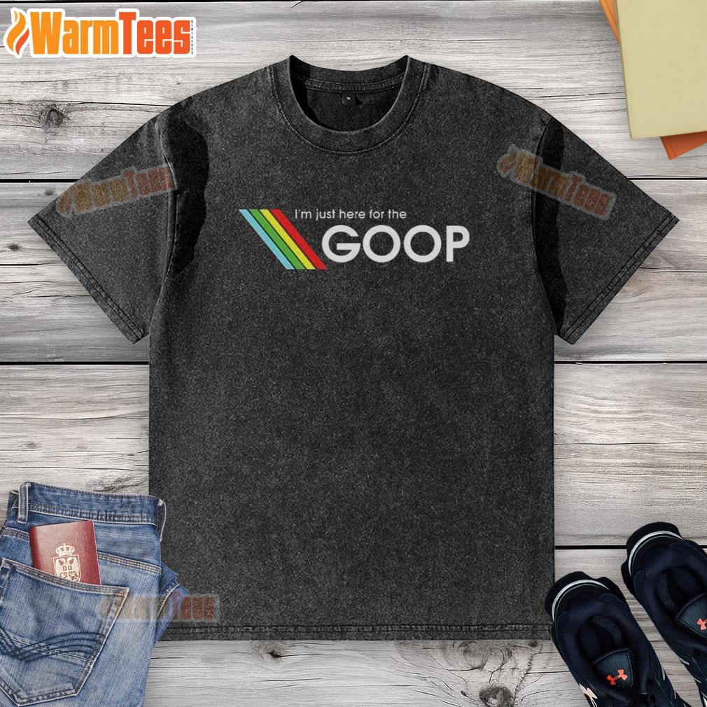 Alt Text: Hot I'm Just Here For The Goop Arc Raiders Logo Washed T-Shirt featuring a stylish graphic logo on a faded background.