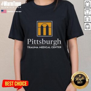 Alt Text: Hot Pittsburgh Trauma Medical Center logo featured on a stylish ladies' tee, perfect for supporters and fans.