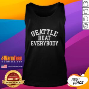 Hot Seattle Beat Everybody Tank Top featuring a bold graphic design, perfect for summer fashion and sports enthusiasts.