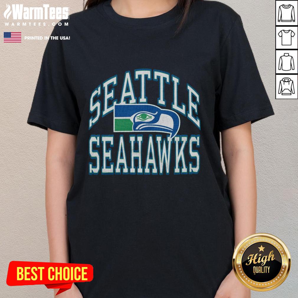Hot Seattle Seahawks Arch Ladies Tee featuring vibrant colors and team logo, perfect for fans and casual wear.