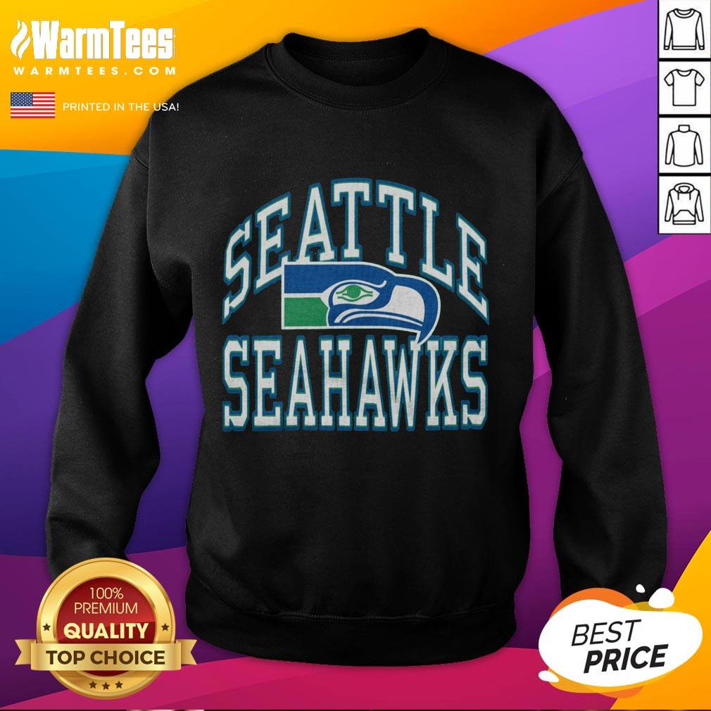 Stylish Hot Seattle Seahawks Arch Sweatshirt in navy blue, perfect for fans supporting their team in comfort.
