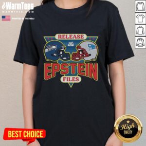 Hot Seattle Seahawks vs New England Patriots tee featuring 'Release The Epstein Files' graphic for fans.