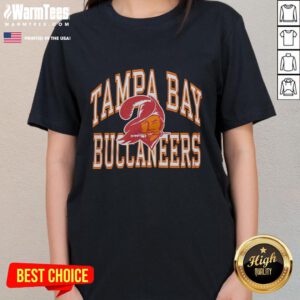 Stylish Hot Tampa Bay Buccaneers Arch Ladies Tee featuring the team's logo and vibrant colors for fans.