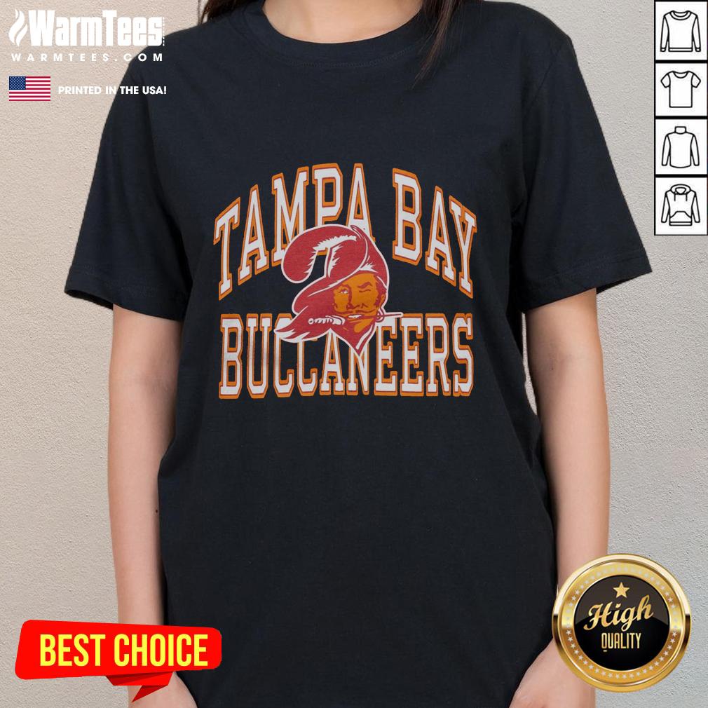 Stylish Hot Tampa Bay Buccaneers Arch Ladies Tee featuring the team's logo and vibrant colors for fans.