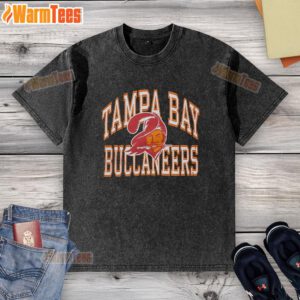 Alt Text: Hot Tampa Bay Buccaneers Arch Washed T-Shirt in vibrant red, perfect for fans showing team spirit and style.