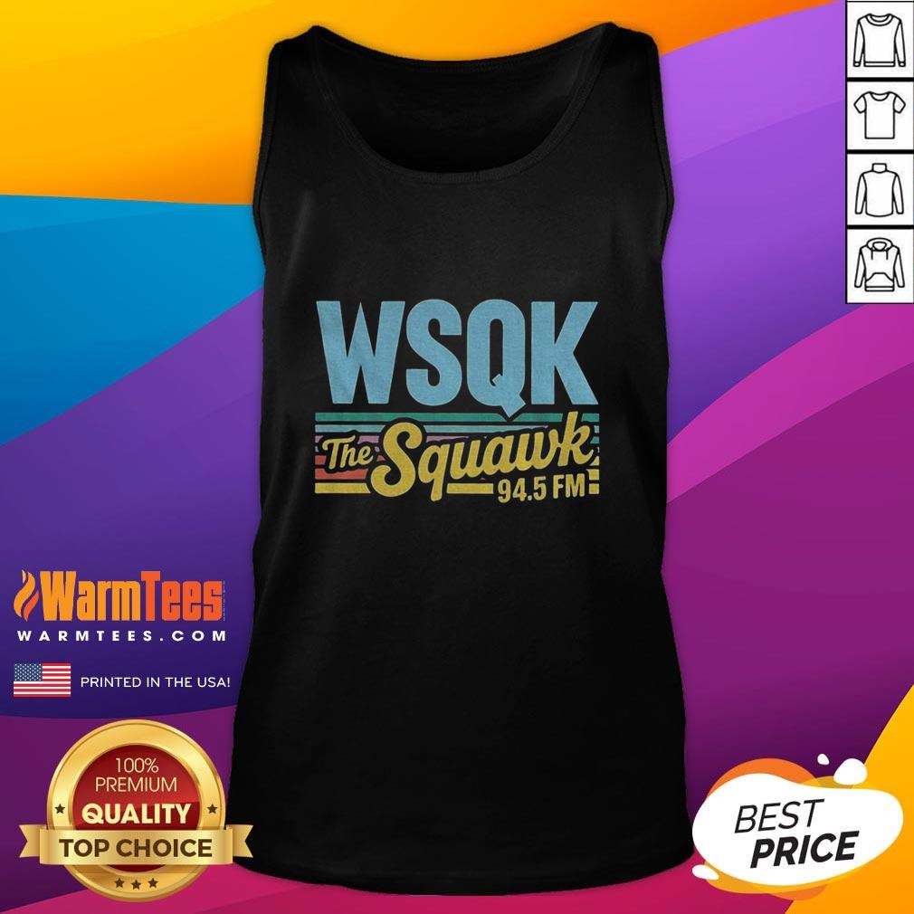 Alt Text: Hot Wsqk The Squawk 94.5 FM Hawkins The Upside Down Tank Top featuring vibrant design and comfortable fit.