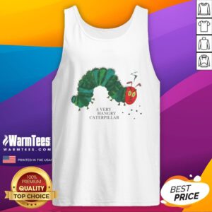 Alt Text: Cute 'Nice A Very Hangry Caterpillar' tank top featuring a colorful caterpillar design, perfect for kids' summer fashion.