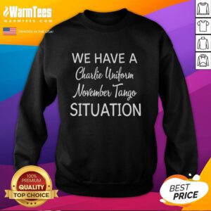 Cozy Charlie uniform sweatshirt in November Tango style, perfect for casual wear and trendy outfits.