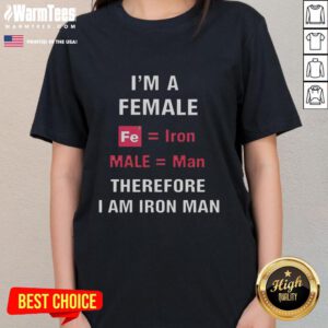 Alt Text: Official 'I Am Iron Man' Ladies Tee featuring female empowerment design, perfect for fans of Iron Man and equality.