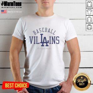 Official Los Angeles Dodgers Baseball Villains T-Shirt featuring bold graphics and team colors for fans and collectors.