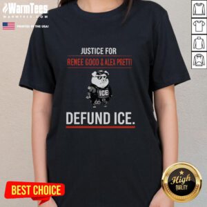 Official Pig Police Ice Justice tee featuring Renee Good and Alex Pretti, promoting the defund ICE movement.