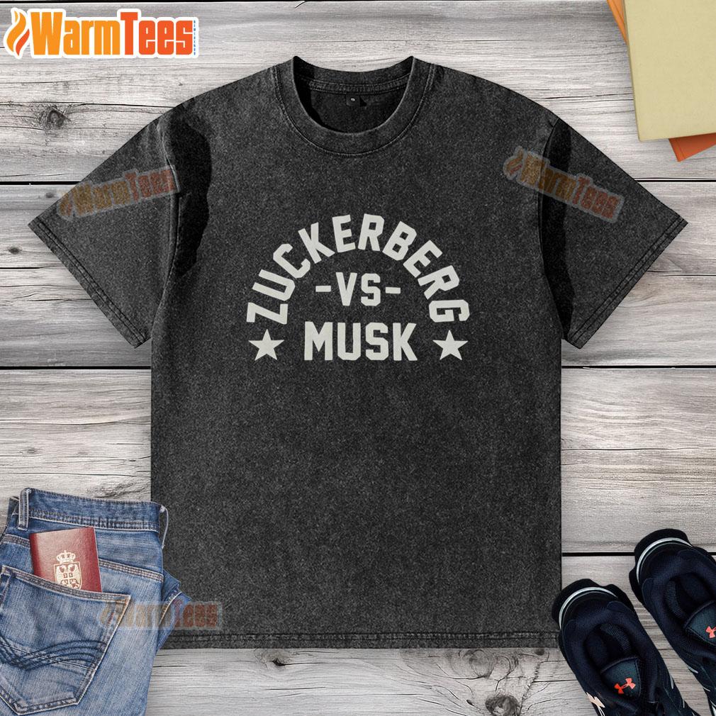 Alt Text: Official Zuckerberg vs Musk washed t-shirt featuring bold graphics and vibrant colors, perfect for tech enthusiasts.