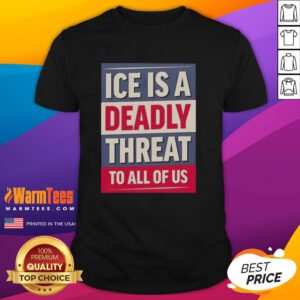 Original Ice Is A Deadly Threat To All Of Us T-Shirt featuring bold graphic design and impactful message on climate change.