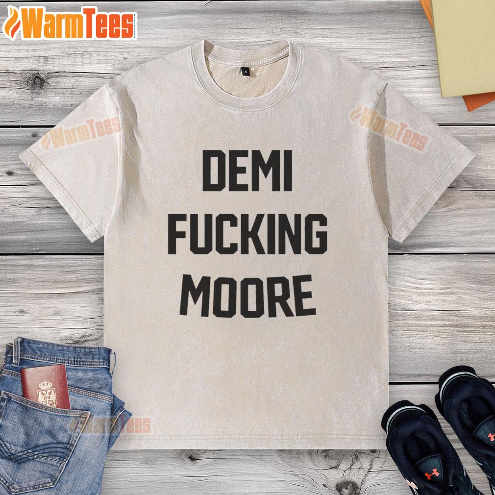 Premium Demi Moore washed t-shirt featuring a stylish design, perfect for casual wear and fashion enthusiasts.