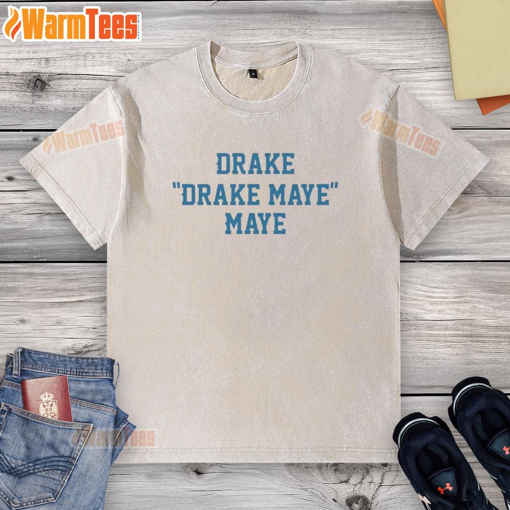 Premium Drake Maye washed t-shirt in soft fabric, featuring a stylish design perfect for casual wear and sports fans.