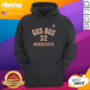 Premium Filip Gustavsson 32 Minnesota Wild hoodie featuring Gus Bus name and number, perfect for hockey fans.
