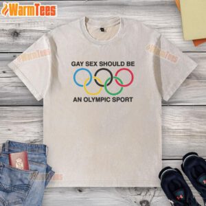 Premium Gay Sex Should Be A Sport washed t-shirt in vibrant colors, showcasing bold text and a stylish design.